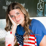American Flag Sweater for Women in Blue