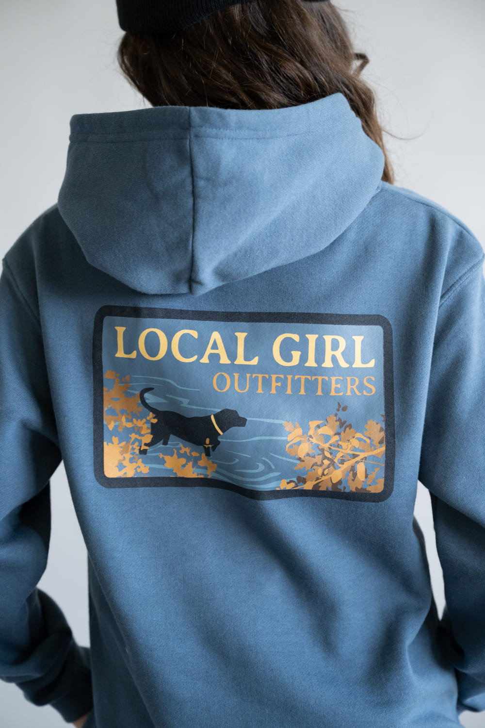 Local Girl Youth River Pup Hoodie in Blue