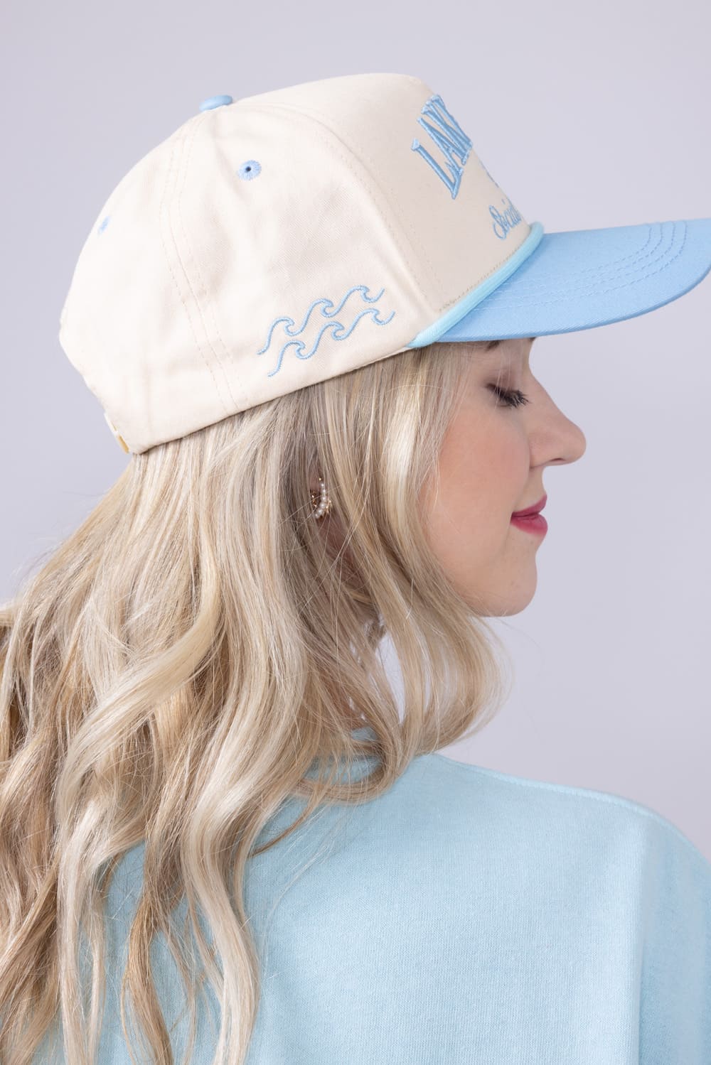 Simply Southern Embroidered Lake Hat for Women in Cream