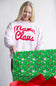 1897 Active Mama Claus Embroidered Fleece Sweatshirt for Women in Baby Pink
