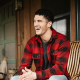 1897 Legends Stretch Flannel Shirt for Men in Red Plaid