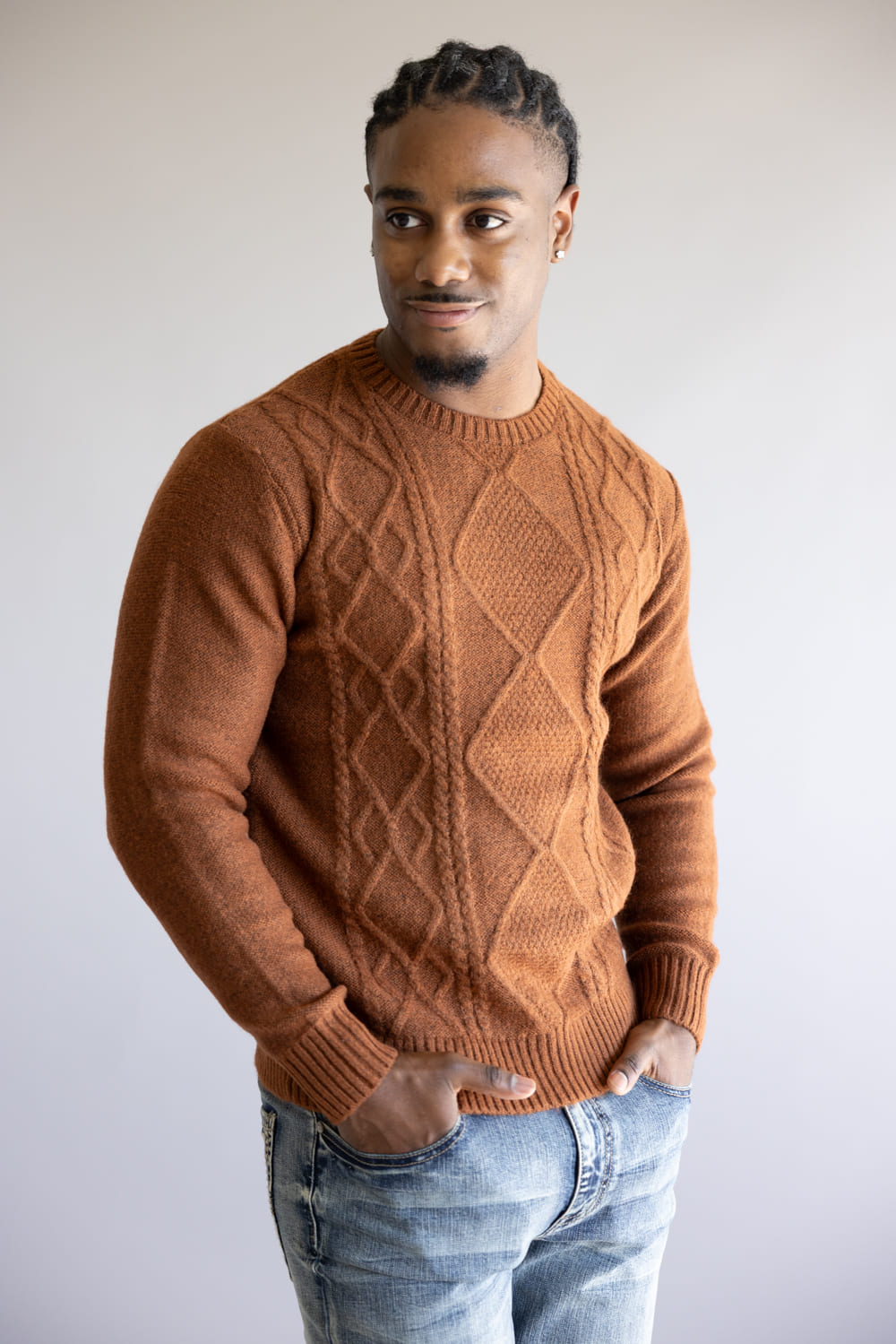 1897 Original Cable Crew Sweater for Men in Tortoise Shell