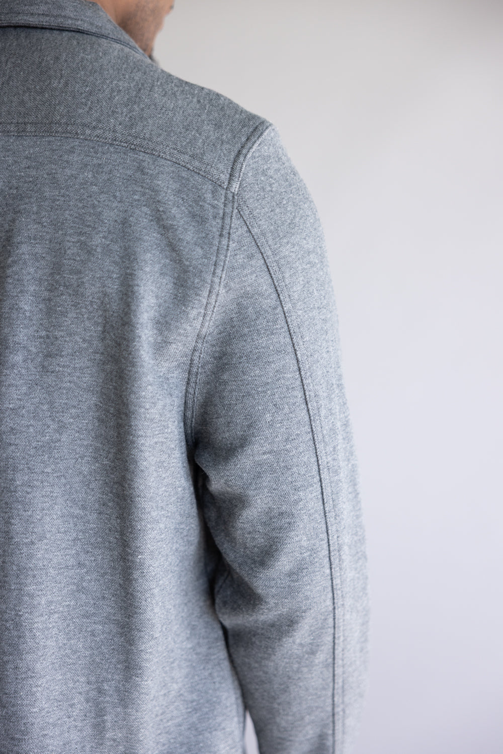 1897 Original Solid Knit Shacket for Men in Charcoal
