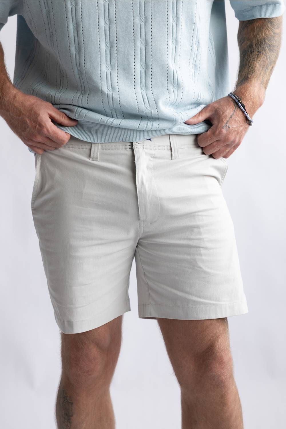 1897 Original Stretch Cotton Shorts for Men in Quiet Gray