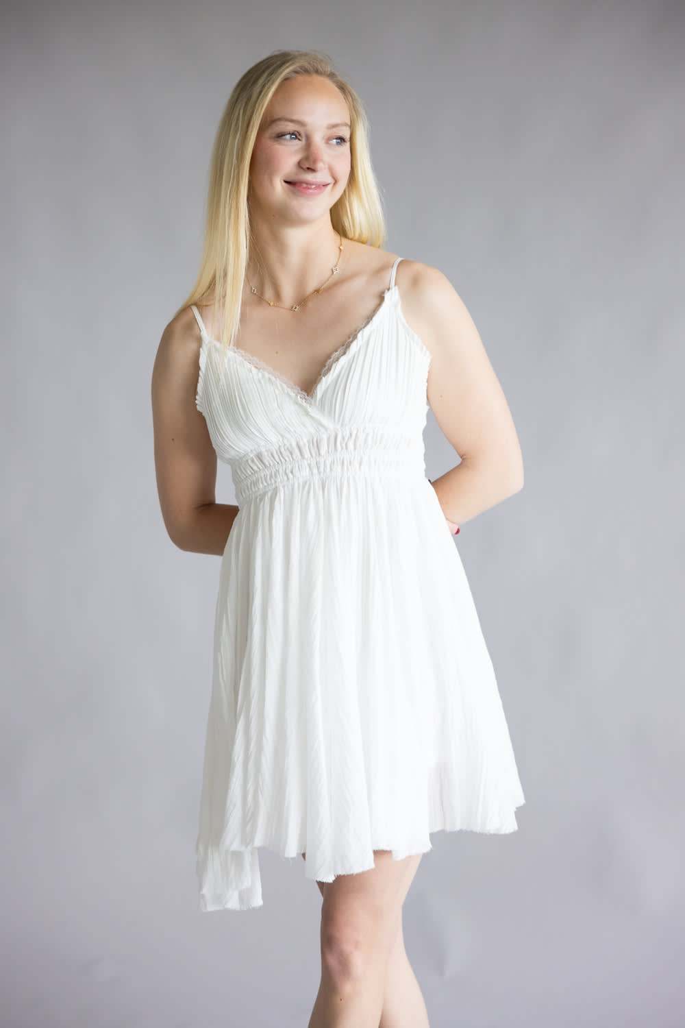 Natilee Slip Mini Dress for Women in White