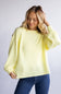 Blu Pepper Crewneck Ribbed Knit Shirt for Women in Yellow