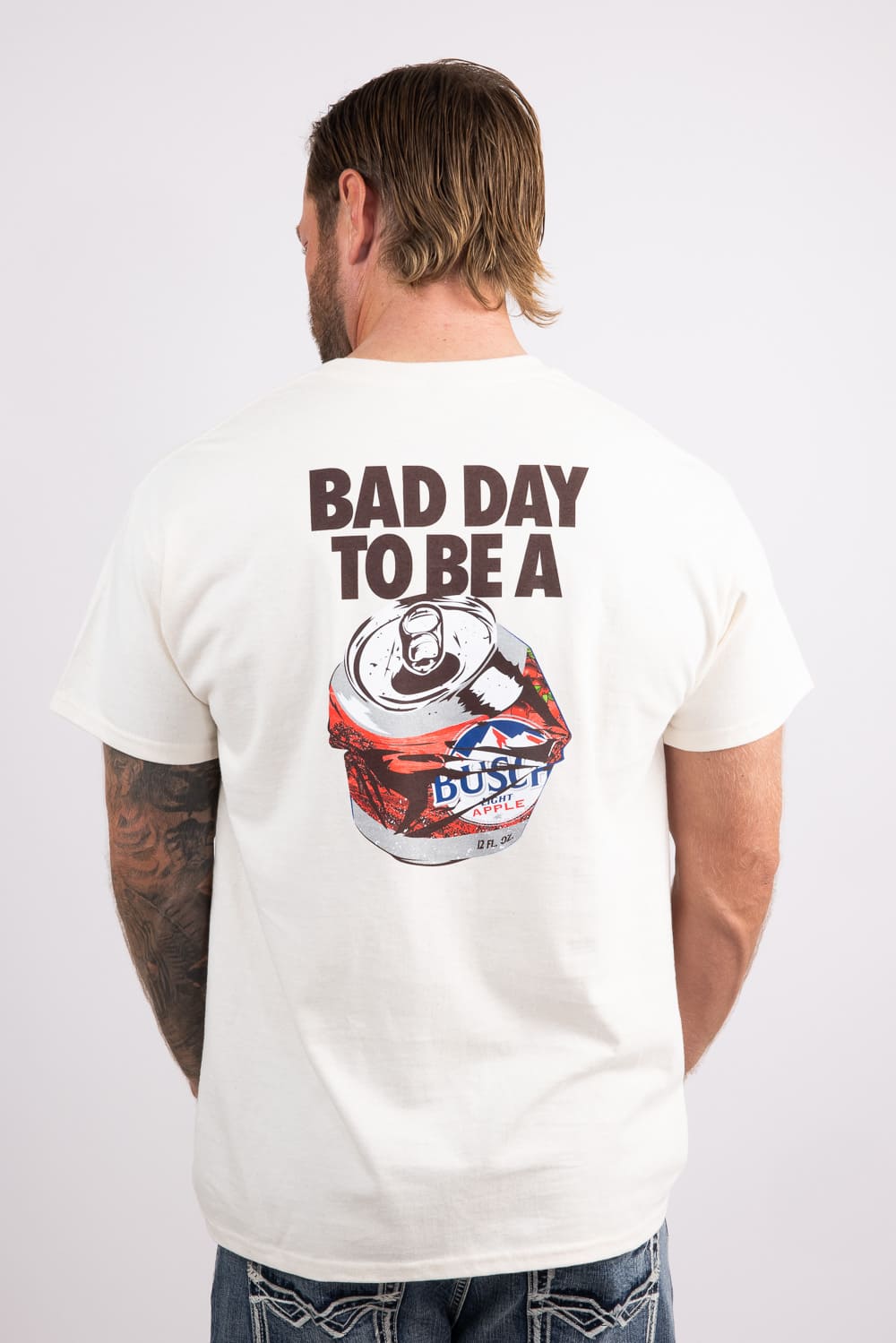 Busch Light Bad Apple T-Shirt for Men in Cream