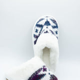 C.C. Ombre Aztec Knitted Slippers for Women in Purple Mix