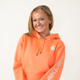 Carhartt Logo Sleeve Midweight Hoodie for Women in Orange