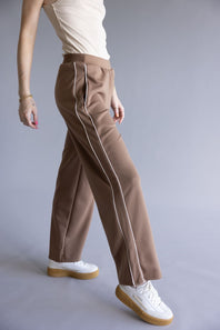 Cozy Track Pants for Women in Mocha