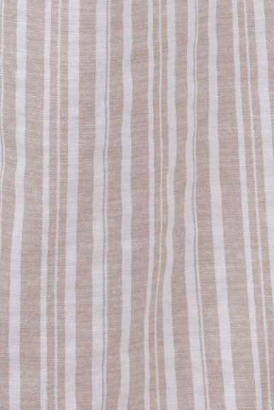 Smocked Waist Linen Wide Pants for Women in Taupe