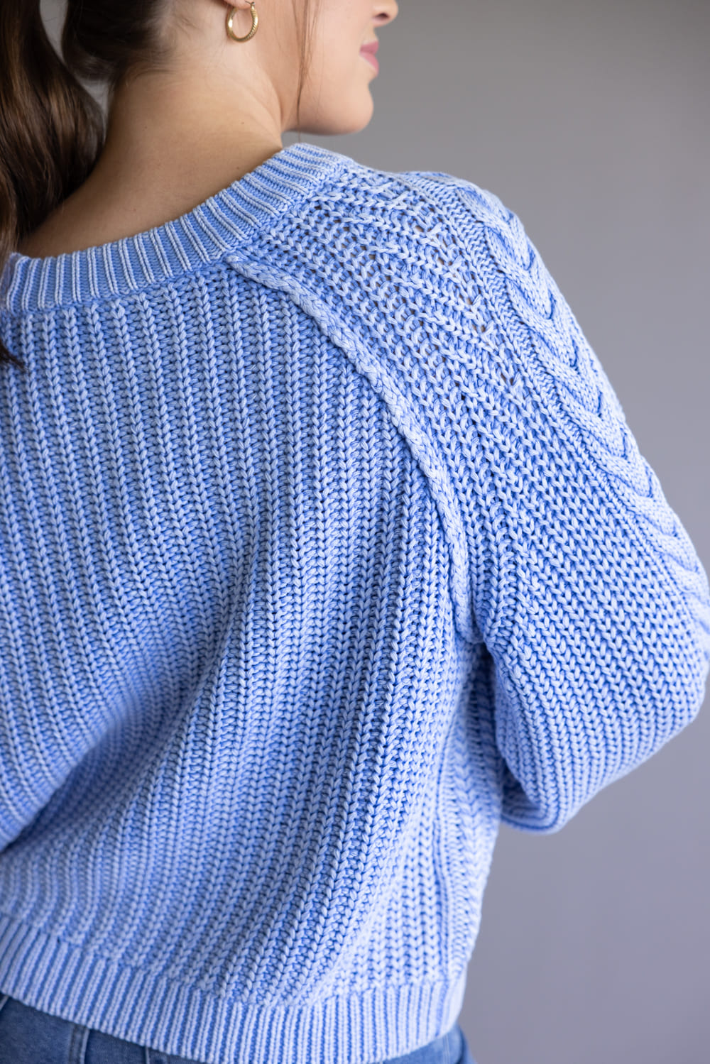 Free People Frankie Cable Sweater for Women in Blue