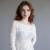 Free People Lace Bell Sleeve Sheer Cotton Blend Top for Women in Clean Ivory