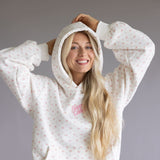 Happy Camp3r Garden Confetti Puff Series Hoodie for Women in White