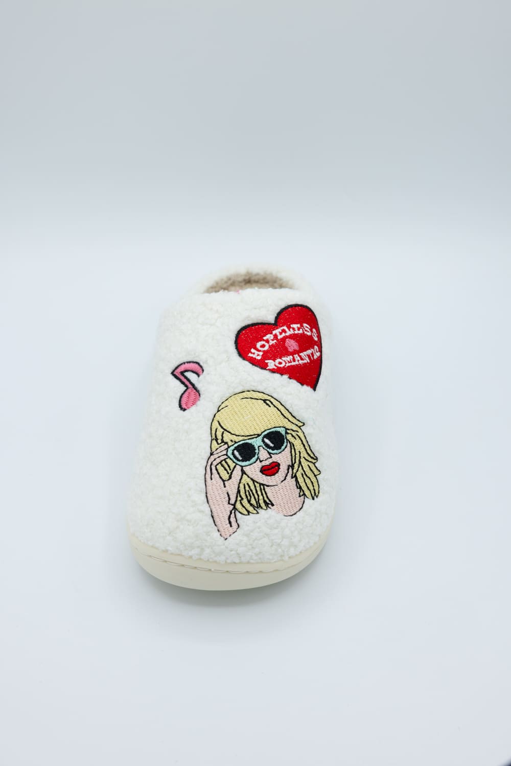 In My Cozy Era Patch Slippers for Women in White