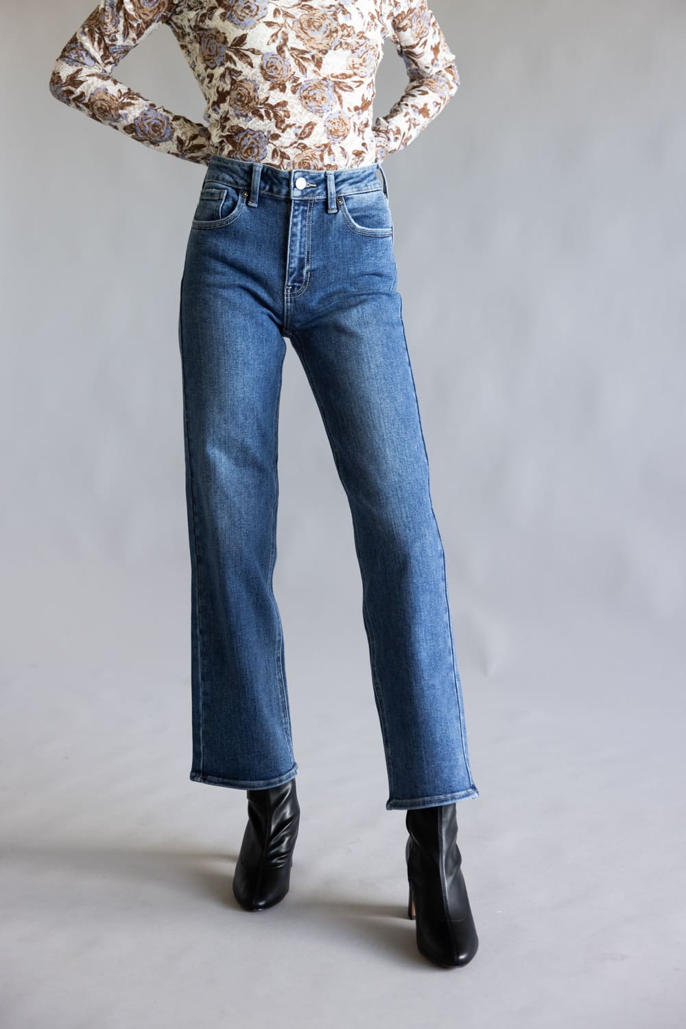 JBD High-Rise Straight Leg Jeans for Women