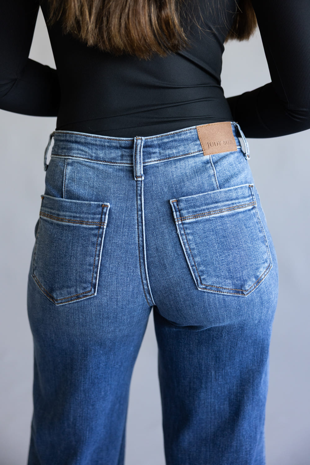 Judy Blue Mid Rise Retro Wide Leg Jeans for Women