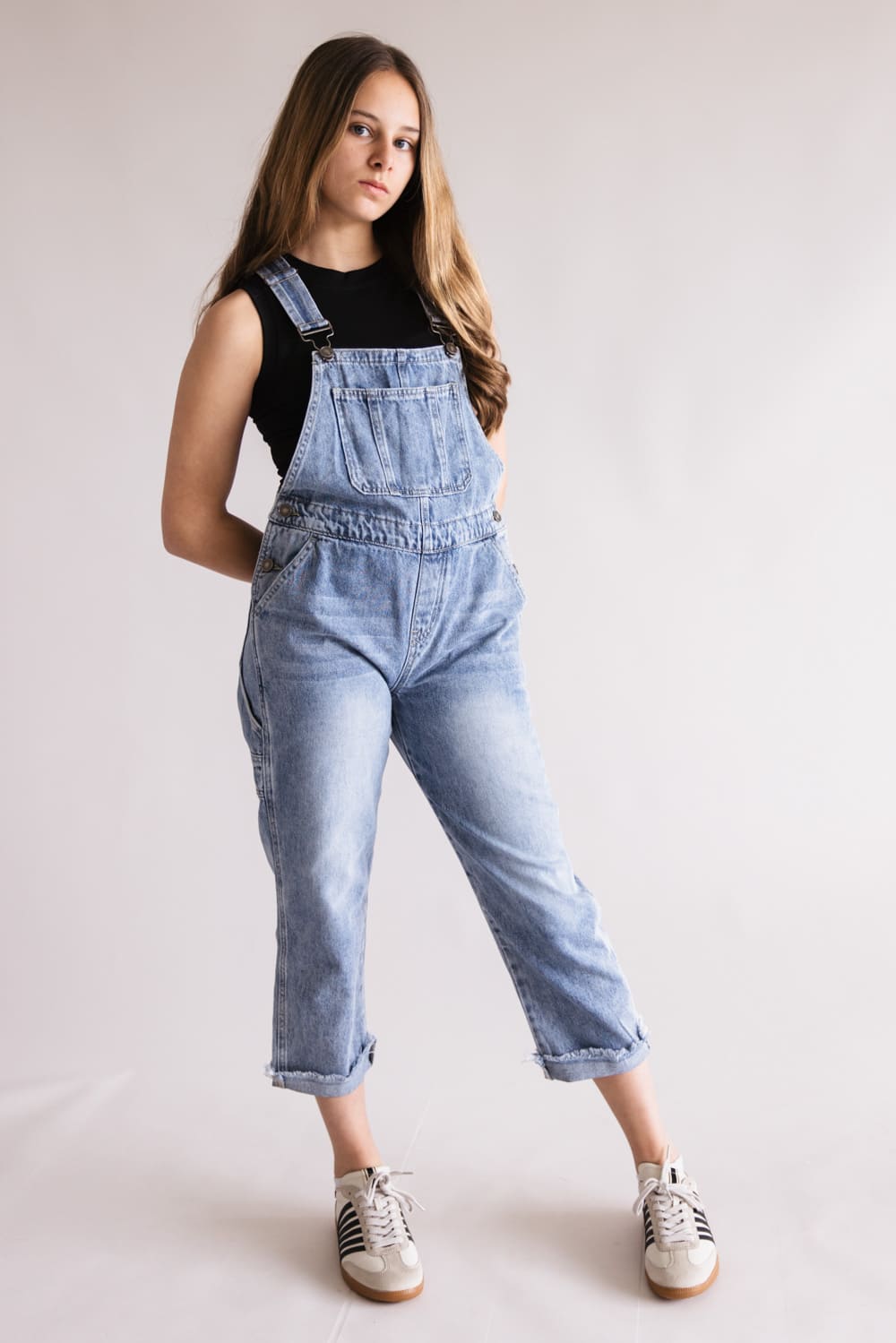 KanCan Youth Cordelia Relaxed Denim Overalls for Girls
