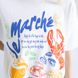 Le Marche Picnic Graphic T-Shirt for Women in Cream
