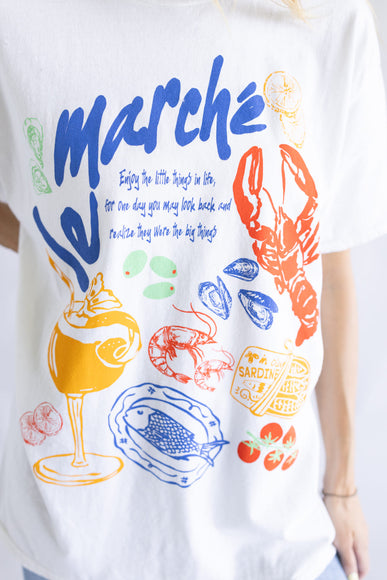 Le Marche Picnic Graphic T-Shirt for Women in Cream