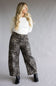 Leopard Printed Barrel Jeans for Women in Mocha