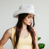 C.C. Sequin Cowgirl Hat for Women in White 