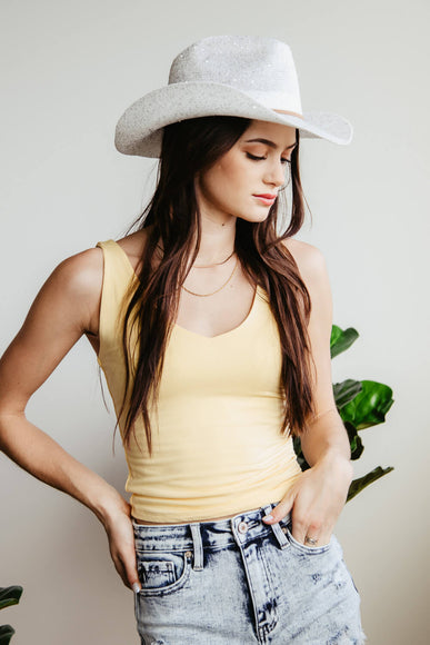 C.C. Sequin Cowgirl Hat for Women in White 