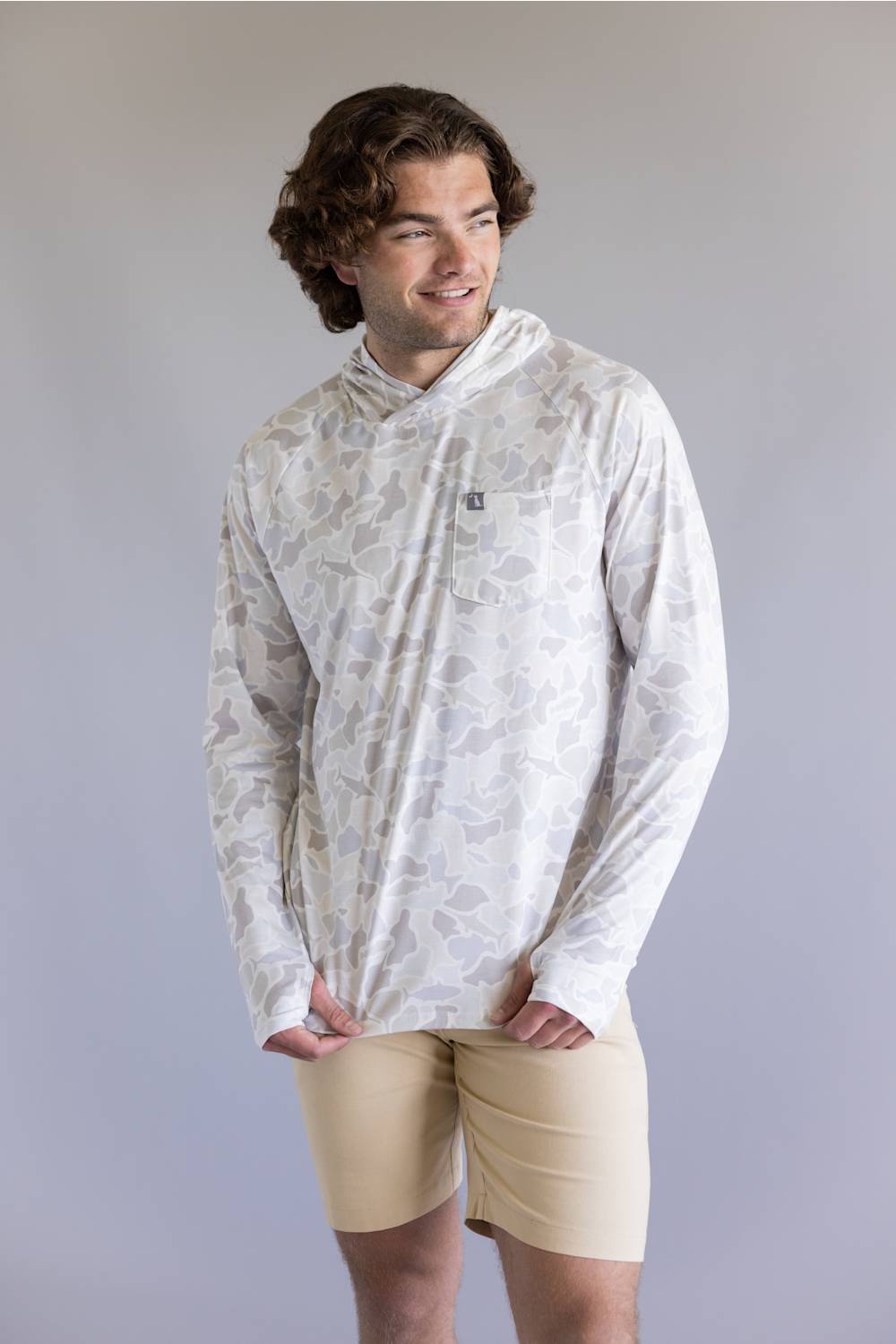 Local Boy Outfitters Heather Blend Hoodie for Men in Saltwater Camo
