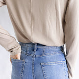 Mica High-Rise Medium Wash Clean Wide Leg Jeans for Women