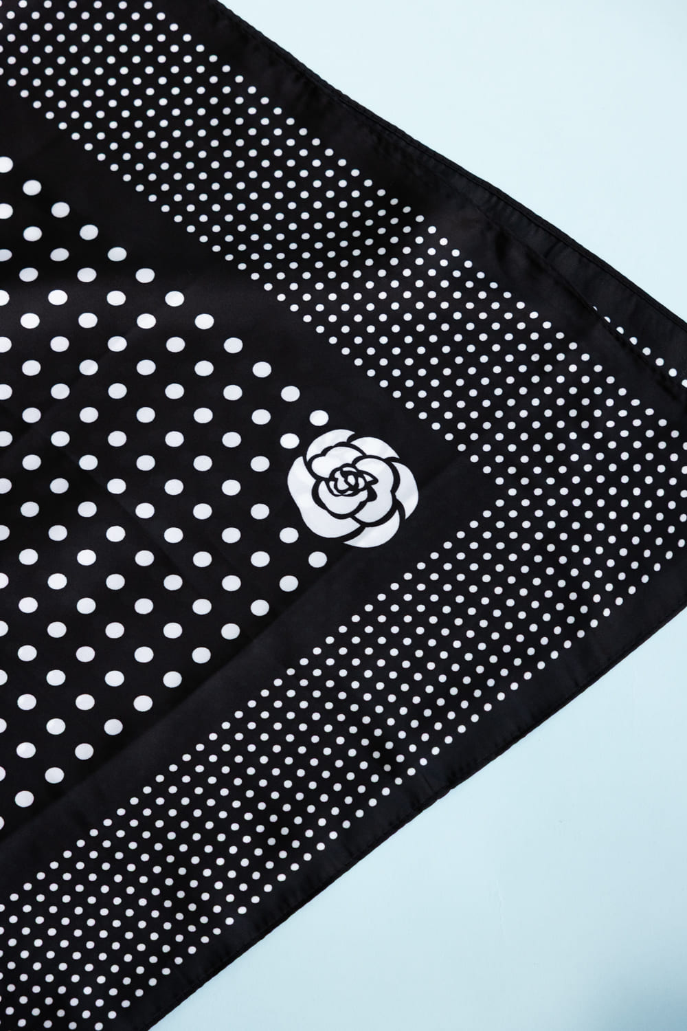 Polka Dot Silk Scarf for Women in Black