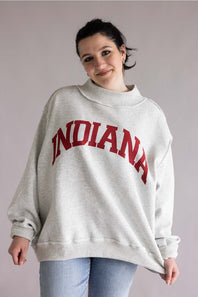 Reversible Indiana Mock Neck Sweatshirt for Women in Light Heather