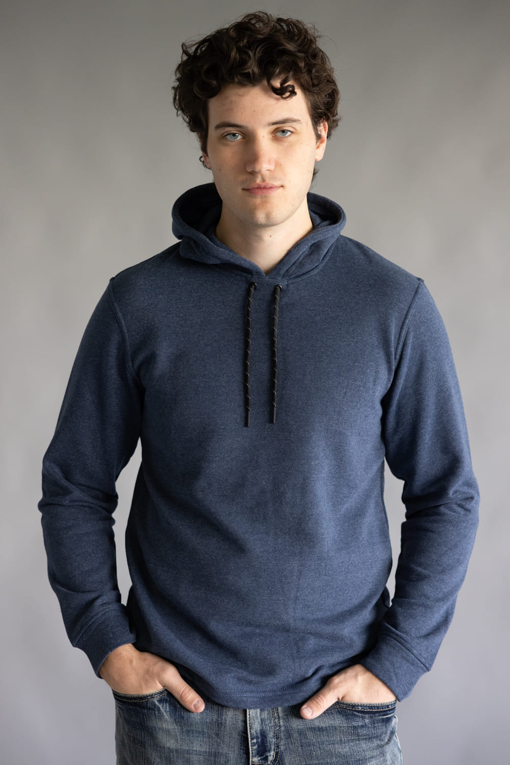 Fleece Lined Hoodie for Men in Navy