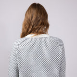 Textured Reglan Sleeve Sweater for Women in Charcoal