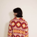Simply Southern Classic Sherpa Zip Pullover for Women in Aztec Orange