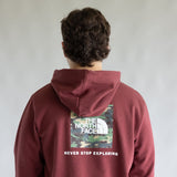 The North Face Camo Box Logo Hoodie for Men in Sumac Red