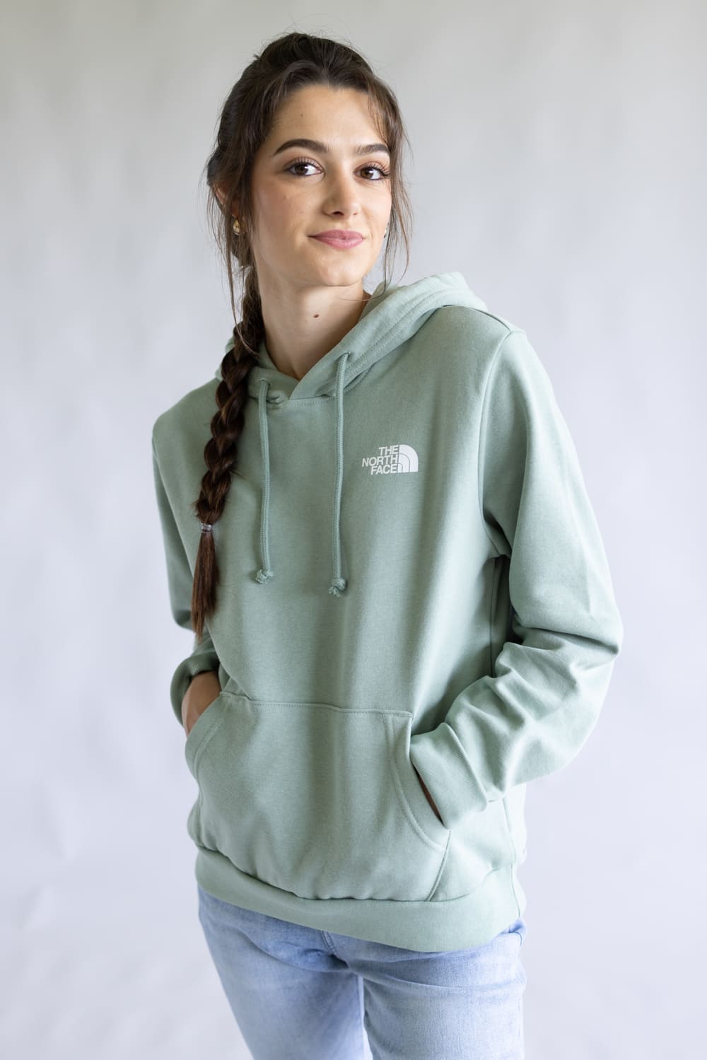 The North Face Evolution Floral Box Hoodie for Women in Slate Moss