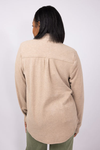 Thread & Supply Lewis Soft Luxe Button Up Shirt for Women in Warm Taupe
