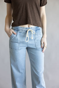 Vervet High-Rise Elastic Waistband Wide Leg Jeans for Women