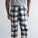 Weatherproof Silky Lounge Pants for Men in Black Plaid