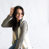 Whip Stitch Long Hooded Cardigan for Women in Ivory