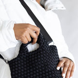 Woven Crossbody Bucket Purse for Women in Black