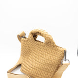 Woven Crossbody Bucket Purse for Women in Camel
