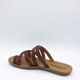 Soda Isabel Strappy Toe Sandals for Women in Cognac