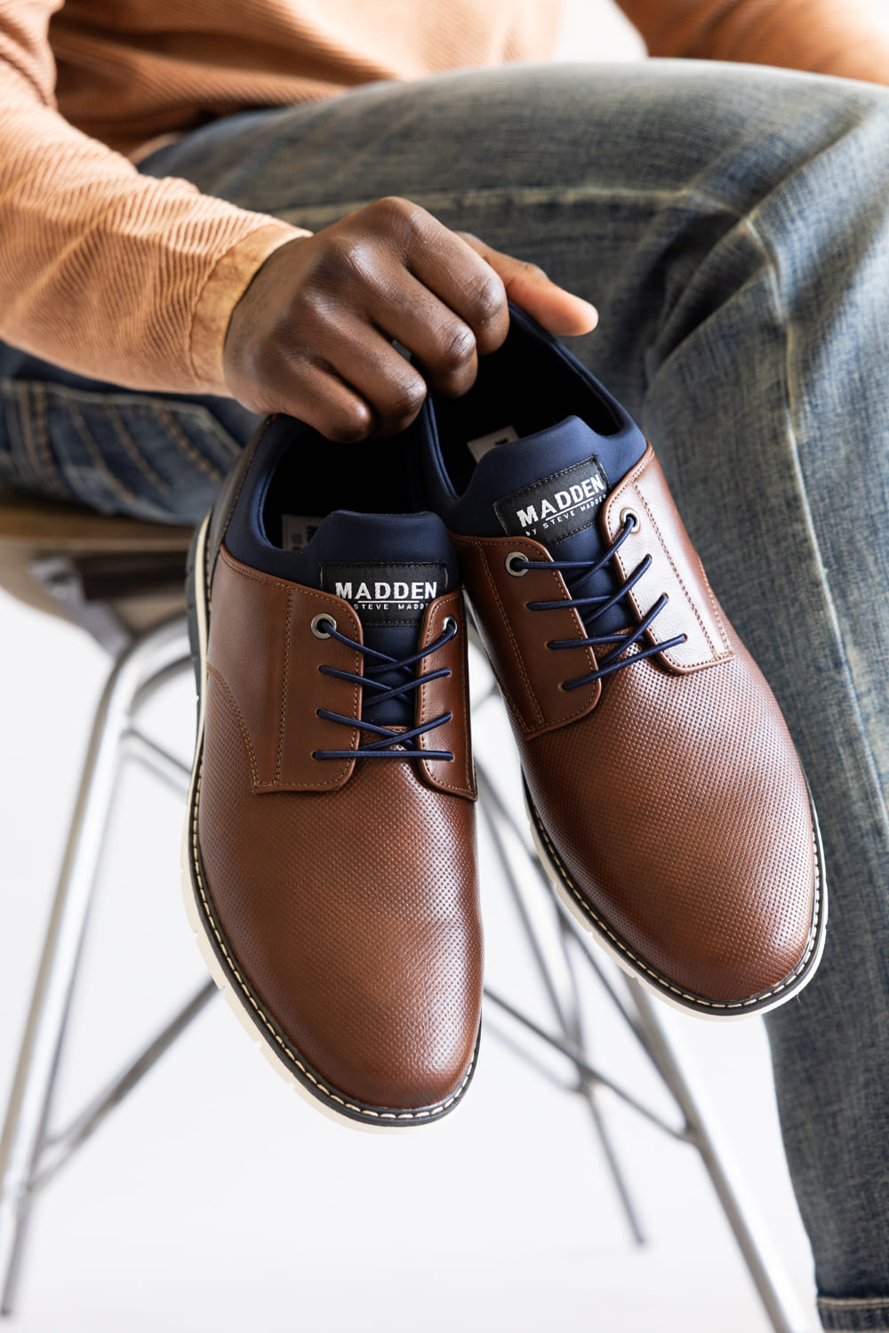 Steve Madden Lyddon Lace Up Shoes for Men in Cognac