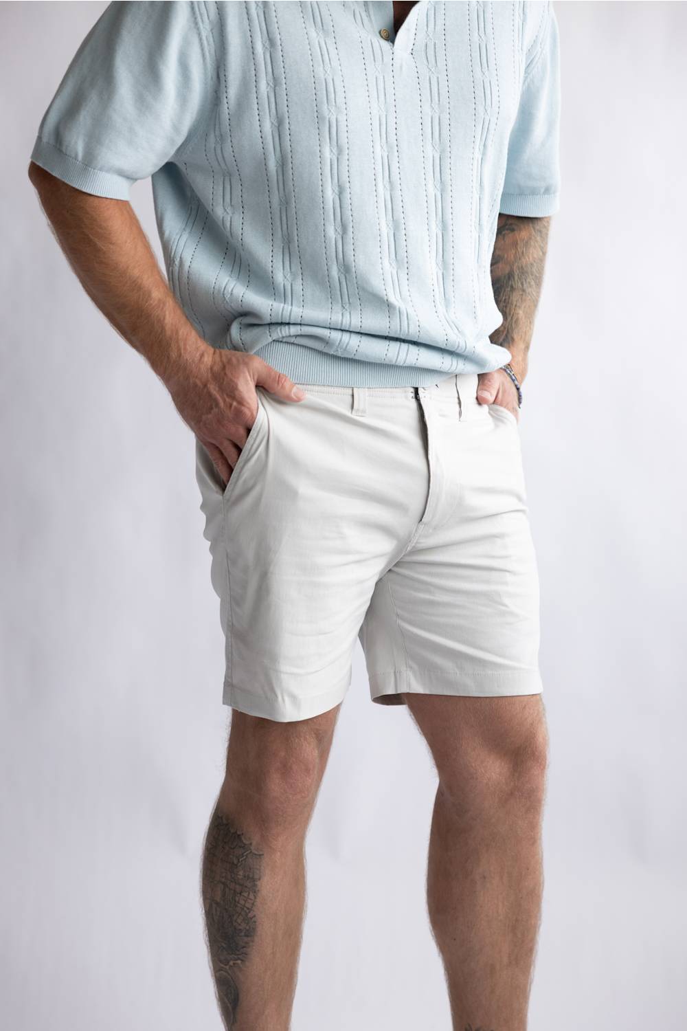 1897 Original Stretch Cotton Shorts for Men in Quiet Gray