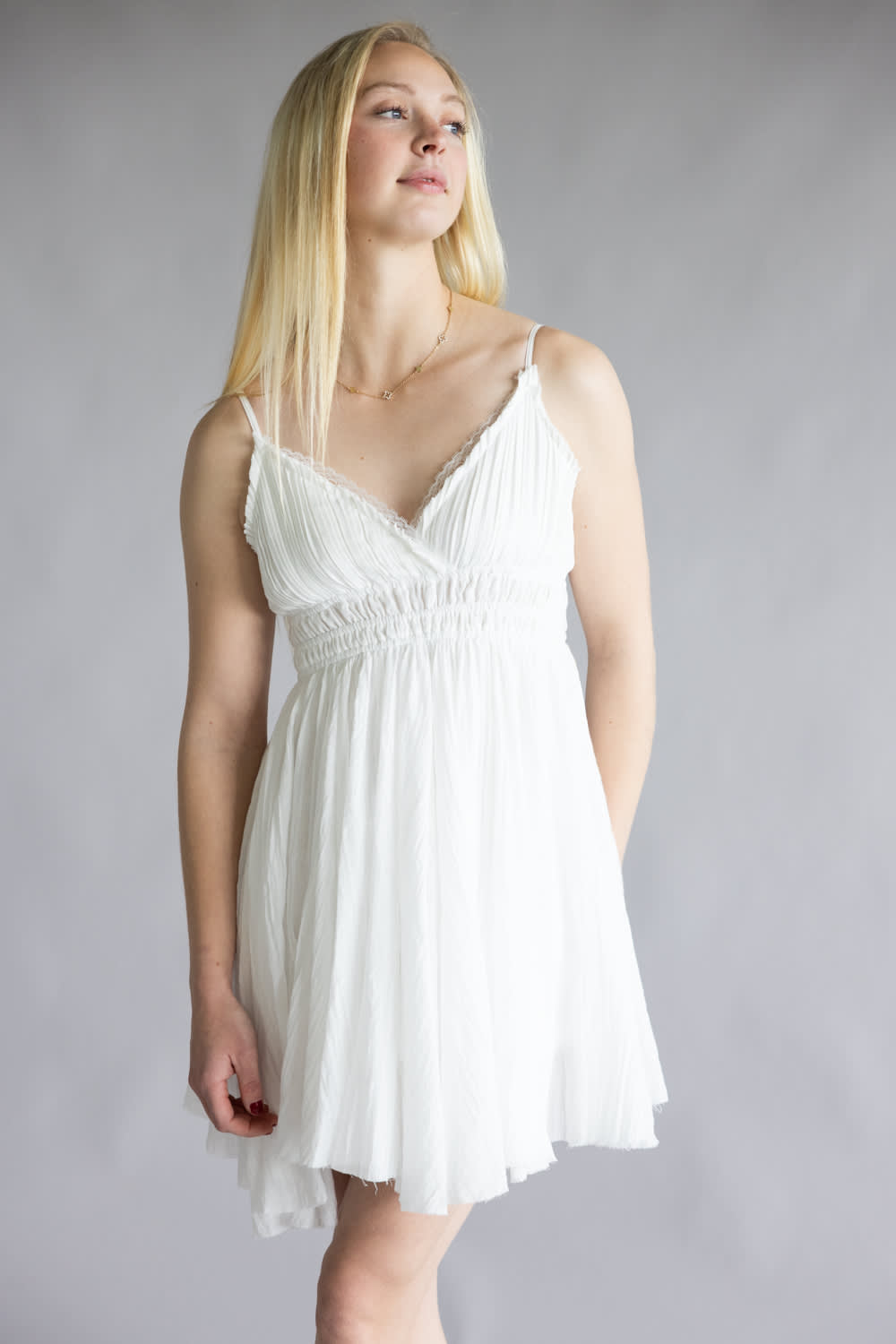 Natilee Slip Mini Dress for Women in White