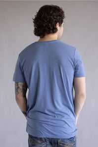 Basic Crewneck T-Shirt for Men in Dusty Blue