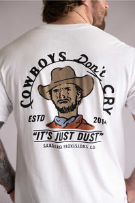  Sendero Provisions Co. Cowboys Don’t Cry T-Shirt for Men in Vintage White