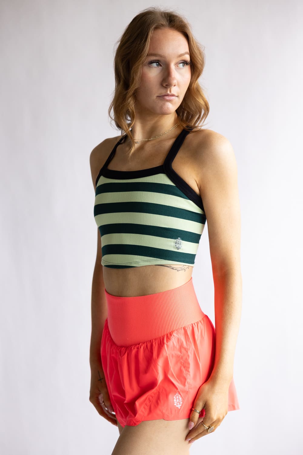 FP Movement We The Free All Clear Striped Cami for Women in Evergreen Combo
