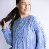 Free People Frankie Cable Sweater for Women in Blue